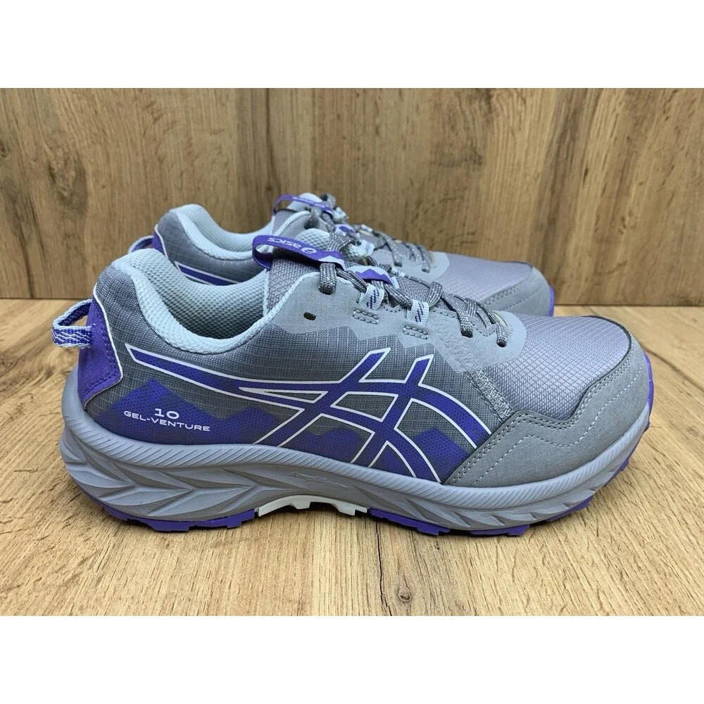 ASICS Gel-Venture 10 Women's Trail Running Shoes Gray Purple Wide D Size 9